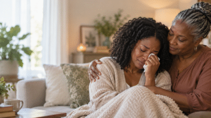 crying with family first time